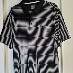 Greg Norman Golf polo, black and gray (L)